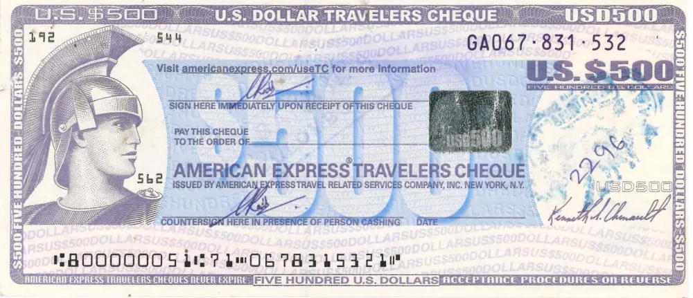 Elementos de seguridad cheques de viajero