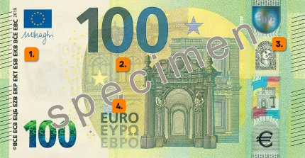 Elementos de seguridad billete euro