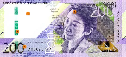 Elementos de seguridad billete sol peruano